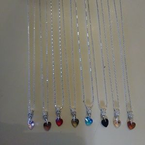 , pink Heart necklaces